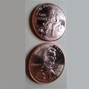 One Coin (shows front and back) 2009 BU, RD, Lincoln Cent "The Formative Years"